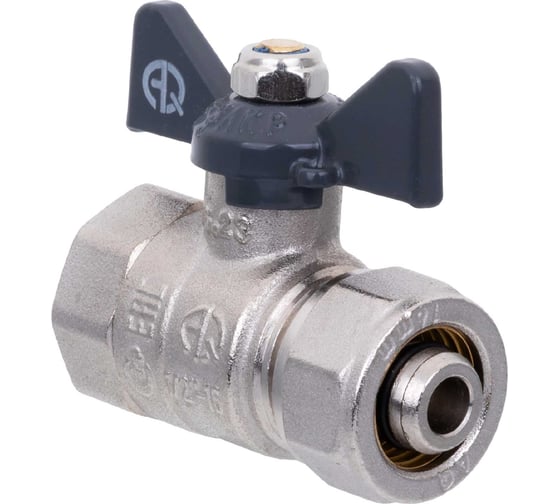 Шаровой кран для МП труб AQUALINK вн 1/2x16 B бабочка 874