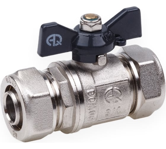 Шаровой кран AQUALINK для МП труб 16x16 B бабочка 00872