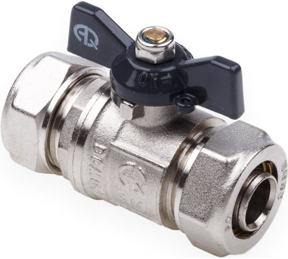Шаровой кран AQUALINK для МП труб 16x16 B бабочка 00872