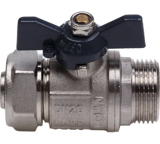Шаровой кран AQUALINK для МП труб нар 3/4 x20 B бабочка 01310