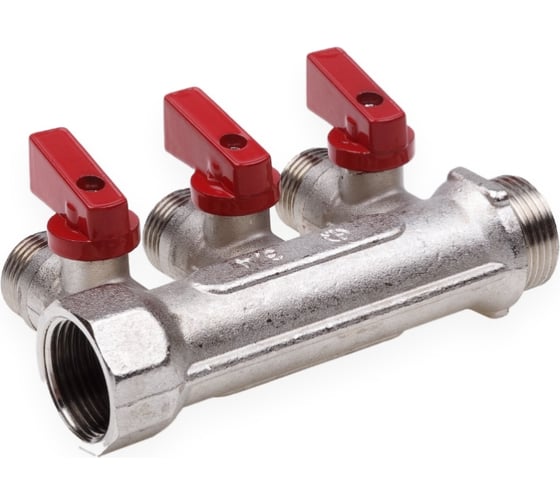 Резьбовой коллектор с кранами AQUALINK вн-нар 3/4, 1/2х4 2426