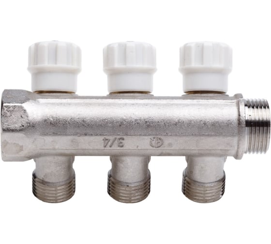 Резьбовой коллектор с вентилями AQUALINK вн-нар 3/4, 1/2x4 4478