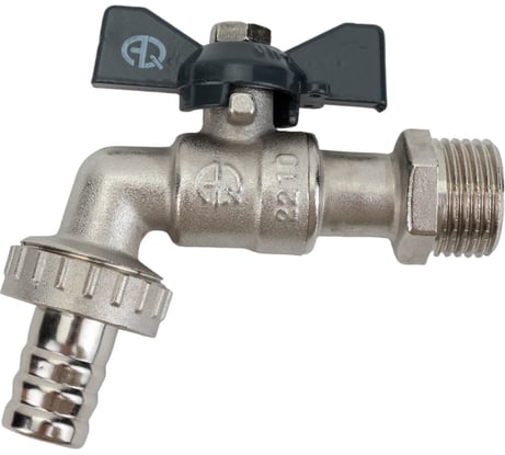 Шаровой кран AQUALINK водоразборный под шланг 1/2 W h B бабочка 01489