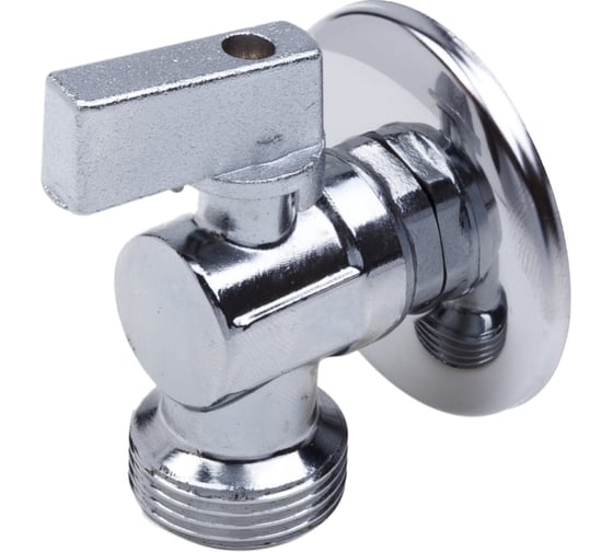 Шаровой кран AQUALINK угловой, с обратным клапаном 1/2 нар-3/4 нар Cr B 3971