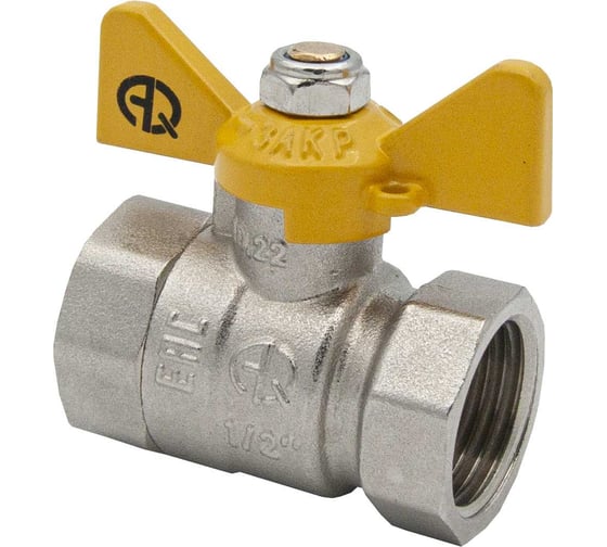 Шаровой кран AQUALINK для газа 1/2 вн-вн бабочка 07107 1