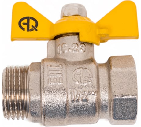 Шаровой кран для газа AQUALINK 1/2 вн-нар бабочка 7109