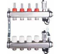 Коллекторная группа AQUALINK с расходомерами, сливным краном и автоматическим воздухоотводчиком, нерж. сталь 1"х3х3/4" 2701