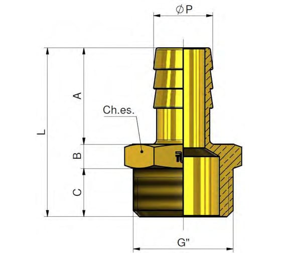 Соeдинитель со штуцером Tiemme 1/4"-10 1500507