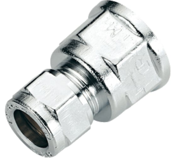 Соединитель для медных труб Tiemme обжим, 3/8"-10 хром 1130027