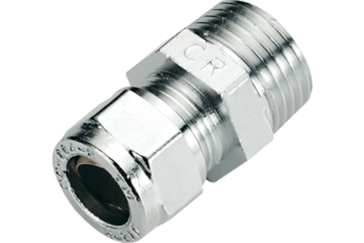 Соединитель для медных труб Tiemme обжим, 1/2"-10 хром 1130024 ...