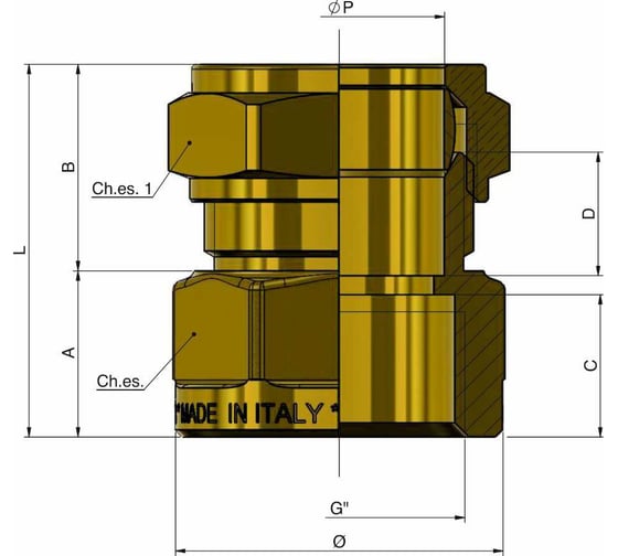 Соединитель для медных труб Tiemme обжим, 1/2"-15 хром 1130048