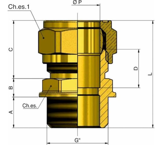 Соединитель для медных труб Tiemme обжим, 1/2"-15 1100001