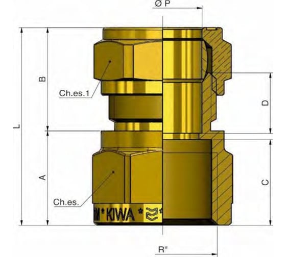 Соединитель для медных труб Tiemme обжим, 1/4"-10 1000176