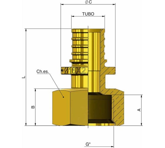 Соединитель с внутренней резьбой Tiemme ASSIALPEX 1/2" x 20-2,8 1710186