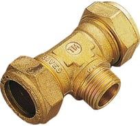 Тройник для медных труб Tiemme обжим, с нар. резьбой 15x1/2" x 15 1100096