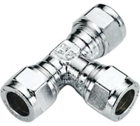 Тройник для медных труб Tiemme обжим, 8x8х8 хром 1130073
