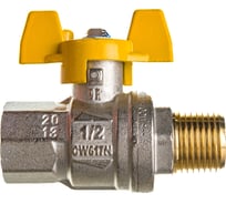 Шаровой кран для газа RUB 1/2 DN15 PN40, ВР-НР, серия ROMA S.84, бабочка S84D26