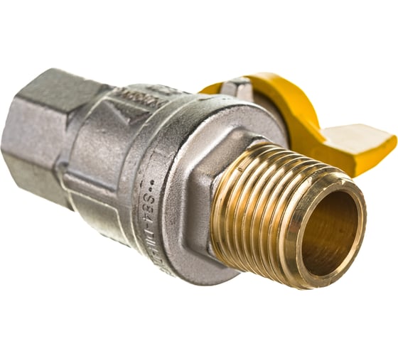 Шаровой кран для газа RUB 1/2 DN15 PN40, ВР-НР, серия ROMA S.84, бабочка S84D26