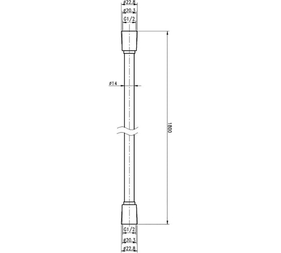 Гибкий шланг Cezares PVC, длина 1.8 м, чёрный матовый CZR-FMD-180-NOP