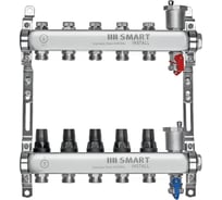 Комплект коллекторов Smart Install нерж. ст., с термостат. клапанами, 1x3/4-6 вых., 53136S