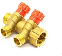 Коллектор с регулирующими вентилями Damento Clima под 45, 3/4"x1/2", на 2 выхода 016246