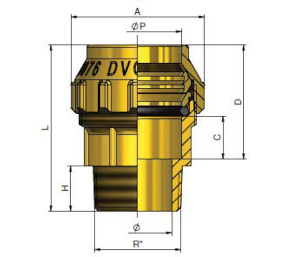 Соединитель с наружной резьбой для труб ПНД 3/4" x 32 3400065