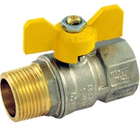 Kран шаровой для газа Tiemme ВН 2371G07 бабочка Rp1"—R1" DN25 TORNADO 2390012