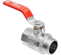 Кран шаровой Smart Install латунный ВР/НР 3/4 рычаг красный, упак. 12 шт. 57122S