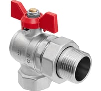 Кран шаровой Smart Install латунный ВР/НР 1/2 с американкой, угловой, бабочка, упак. 18 шт. 57161S