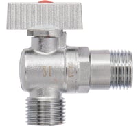 Кран шаровой для сантехприборов Smart Install латунный, угловой, хромированный, НР/НР 1/2x3/4, упак. 20 шт. 57193S