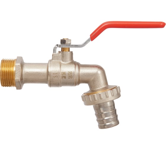 Кран шаровой водоразборный Smart Install латунный 3/4x1, упак. 7 шт. 57212S