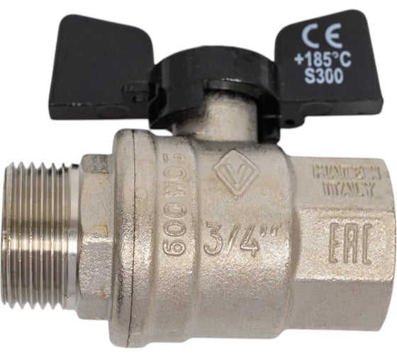 Кран Bugatti OREGON серия 307 НВ 3/4", бабочка, полный проход 03070065