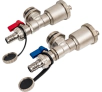 Тройник коллекторный со сливным клапаном и воздухоотводчиком Gappo пара. в комплекте 1" G435.06