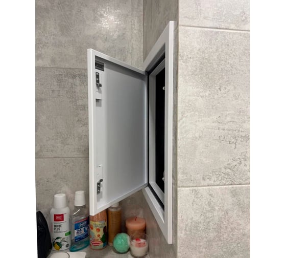 Люк металлический Хаммер 30x60 (ШхВ) см, нажимной, сталь, графит, петли на стороне 60 хн36граф