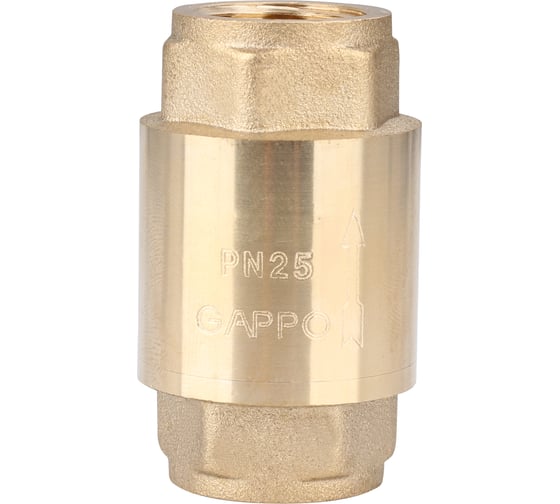 Клапан обратный Gappo ВР-ВР, пружинный, с латунным седлом 1/2" G1241.04