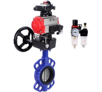 Затвор DN.ru WCB-316L-EPDM Ду150 Ру16 с пневмоприводом, пневмораспределителем, БПВ, БКВ, дублером D050-63991
