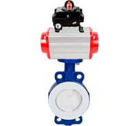 Затвор DN.ru WCB-WCB-PTFE-PTFE-Fb-H Ду80 Ру16 футерованный с пневмоприводом, БКВ D050-59701
