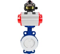 Затвор DN.ru WCB-WCB-PTFE-PTFE-Fb-H Ду80 Ру16 футерованный с пневмоприводом, БКВ D050-59685