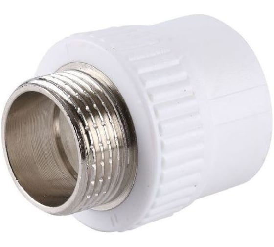 Муфта комбинированна Damento наружная резьба 1 1/4", 40 мм, белый 8958 1