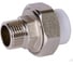 Муфта комбинированная разъемная Damento нар.рез. 1.1/4", 32 мм, белый 017246 1