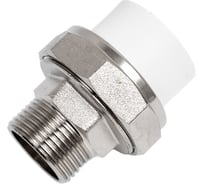 Муфта комбинированная разъёмная Damento наружная резьба 3/4", 25 мм, белый 8721