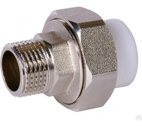Муфта комбинированная разъемная Damento нар.рез. 1 1/2", 40 мм, белый 94505