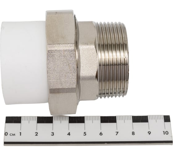 Муфта комбинированная разъемная Damento нар.рез. 1 1/2", 40 мм, белый 94505