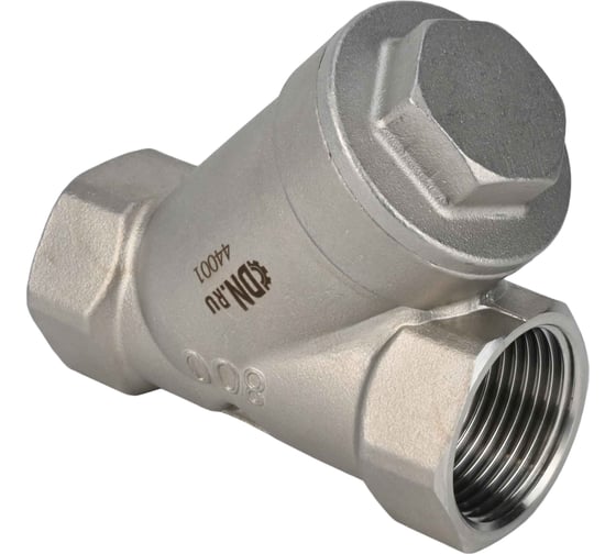 Клапан обратный пружинный DN.ru 304-304-PTFE-T Ду10, Ру40, Y-образный D100-03795 1