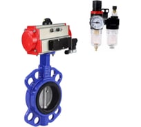 Затвор DN.ru WCB-316L-EPDM Ду300 Ру16 с пневмоприводом, пневмораспределителем, БПВ D050-63840