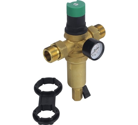 Фильтр сетчатый промывной DN.ru ФСПТ-Л-304-T Ду20 Ру16 T-образный, манометр, редуктор D260-03133