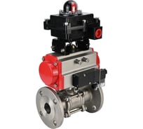 Шаровой кран DN.ru КШФПТ-ISO.304.180 Ду32 Ру40, с пневмоприводом, пневмораспределителем, БКВ, дублер D160-58167