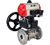 Шаровой кран DN.ru КШФПТ-ISO.316.180 Ду32 Ру40 с пневмоприводом, пневмораспределителем, дублером D160-58203