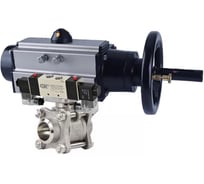 Кран шаровой DN.ru КШПП 316.200-ISO Ду80 Ру25 с пневмоприводом, пневмораспределителем D160-58990