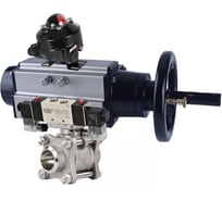 Кран шаровой DN.ru КШПП 316.200-ISO Ду80 Ру25 пн.привод, пн.распределитель, БКВ D160-58998